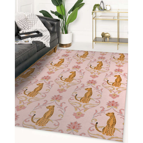 House of Hampton® Daleth Performance Pink/Orange Rug Wayfair